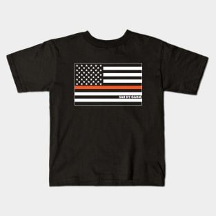Thin Orange Line (single sided print) Kids T-Shirt